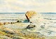 Cumming, Henry (1906 - 1989) Great Britain: Coastline with cliffs and gulls. Watercolor. Sign .: ...