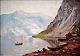 Ubekendt 
kunstner (19. 
årh.) Scene fra 
en fjord. Olie 
på lærred. 28 x 
40 cm. ...