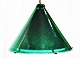 Danish hanging 
lamp, 1960s. 
Green glass 
screen. Inside 
with metal 
mounting, white 
inside and ...