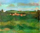 Danish artist, 
20th C: 
??Landscape. 
Oil on canvas. 
Signed 
Monogram: SB52.
Framed.