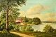 Danish artist, 
19th century. A 
manor house by 
a lake. Oil on 
canvas. Signed 
monogram 
CH1894. 42 ...