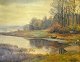 Agersnap, Hans 
(1887 - 1925): 
A boat on a 
lake shore. Oil 
on canvas. 
Signed: Hans 
Agersnap. 48 x 
...
