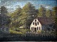 Danish artist 
(19th century): 
A water mill. 
Oil on canvas / 
cardboard. 
Verso signed: 
K. ...
