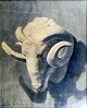 Axelsen, Marie 
(19th century): 
A ram. Lead on 
paper. Signed 
Marie Axelsen. 
52 x 41 ...