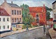 Danish artist, 
20th century. 
City scene. Oil 
on canvas. 
Signed 
monogram. 45 x 
64 cm.
Framed