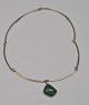 Sterling silver 
necklace with 
jade pendant, 
AF Rasmussen, 
20th century. 
Aarhus, 
Denmark. ...