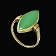 14k Gold Ring 
with Jade.
Size 50 mm - 
US 5¼ - UK K - 
JPN 10.
2,2 x 0,8 cm. 
/ 0,87 x 0,31 
...