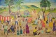 Y. Jn. René, 
Haitian artist. 
Naivist school. 
Oil on canvas. 
1970's.
Village ...