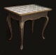 Originaldekoreret 
flisebord med 
lysudtræk og 
blådekorerede 
hollandske 
fliser
Danmark ca. år 
...