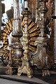 Old French 1800 
century "altar" 
candlestick 
carved wood 
with old silver 
coating, and 
with a fine ...