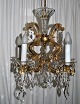 Bohemian cage 
crown, 20th 
century. Gold 
plated metal 
stand. With 5 
light arms. 
Numerous 
Baroque ...