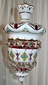 Bohemian 
ceiling lamp, 
19/20. Ruby red 
glass with 
white cover. 
With grindings, 
gilding and ...