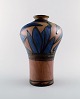 Kähler, HAK, 
glazed 
stoneware vase 
in modern 
design.
1930 / 40's. 
Cow horn 
technique. Blue 
...