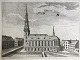 Erik 
Pontoppidan 
(1698-1764):
Vor Frue Kirke 
i København set 
fra Dyrkøb 
1764.
Kobberstik på 
...
