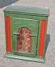 Danish renaissance hanging cabinet, painted pine / oak, 17th century Painted cabinet in green, ...