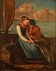 English genre 
painter. 
Romantic 
scenery. Young 
couple. Oil on 
canvas. 19th 
century.
In very ...
