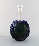 Kastrup / 
Holmegaard. 
Rare round 
table lamp in 
dark green and 
blue art glass. 
Modern design, 
...