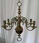 Baroque 
chandelier in 
brass, 18th 
century. With 6 
light arms. 
Solid ball. 
With closing 
ring. H: ...