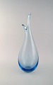 Per Lütken for Holmegaard. Art glass vase in light blue shades. 1950