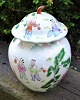 Chinese lid 
porcelain vase, 
20th century 
with numerous 
decorations of 
playful 
children in ...