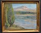 Danish artist 
(20th century): 
Scene with 
lake. Oil on 
canvas. Signed. 
58 x 69 cm.
Framed.