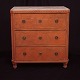 Red decorated Gustavian style chest of drawers. Sweden circa 1880. H: 85cm. Top: 
46x79cm
