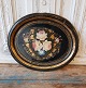 1800s metal 
tray with 
beautiful hand 
painted floral 
motif 
Dimensions 26 
x 33 cm.