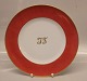 Red with Gold 
Rim 248 Chop 
platter 27 cm 
(025 A) Form 
601 LOGO JJ 
Bing and 
Grondahl Marked 
with ...
