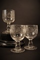 5 pieces. old 
French 
mouth-blown 
wine glass with 
cut wine leaves 
on the side of 
the glass. H: 
...