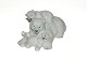 Royal Copenhagen lying polar bear mother with kidsMother love