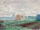 Ernst Syberg, 
oil painting on 
canvas. Field 
landscape with 
farm and 
haystacks. 
Dimensions: 98 
x ...