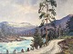 Signed "E. 
Thorbjørn" for 
Evelyn Bøge 
Thorbjørn 
Andersen 
(1911-1990). 
Motif with 
River, road and 
...