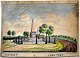 Henningsen. Lorenz (19th century): The monument at Sehestedt. 1830. Watercolor, pen. Signed ...