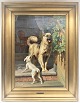 Adolf 
Mackeprang. 
(1833-1911). 
Painting 
depicting two 
dogs. Size of 
painting 
without frame 
47 * ...