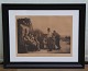 Fishermen in 
Hornbaek Old 
Print Etching 
by P.S. Kroejer 
55 x 67 cm 
including 
framed glass V. 
...
