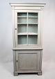 Large grey painted gustavian glass cabinet from around the 1860s, in great antique condition.H ...