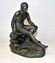 Italian Artist (19th century) Bronze figure of Hermes - Messenger of the Gods. Green patinated ...