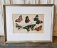 1800s 
hand-colored 
print with 
butterflies in 
beautiful 
silver frame. 
Dimensions: 29 
x 36.5 cm.