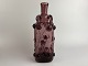 Beautiful old purple glass bottle / vase with glass ...