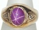 Gold ring with red stone and diamonds, 14 karat Gold
Size: 60