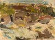 Rune P. Swedish 
artist. Oil on 
canvas. 
Modernist 
landscape. Mid 
20th century.
The canvas ...