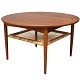 Coffee table in 
teak with cord 
shelf stamped 
"Møbelintarsia".
 The table was 
designed in the 
...