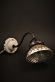Fine old metal 
wall lamp with 
porcelain 
holder and nice 
small lamp 
shade in 
Mercury glass 
...