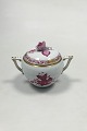 Herend Hungary 
Apponyi Purple 
Sugar Bowl No 
665. Measures 
11 cm / 4 21/64 
in. Minor chips 
on flower