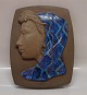 2798-160 
Aluminia 
Relief: Girl 
with sharf 13" 
x 8.75"  32 x 
25 cm Turquoise 
glaze and 
unglazed ...