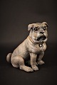 1800 Century painted terracotta figure of the dog with glass eyes and a fine patina. H:16cm. ...