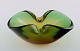 Murano bowl in greenish mouth blown art glass. Italian design, 1960s.
