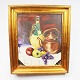Oil painting 
with motif of 
different fruit 
signed Erling 
Kristensen 
1967.
56 x 50 cm.
