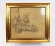 Drawing in 
beautiful 
gilded wooden 
frame.
32 x 36 cm.