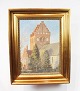 Oil painting 
with church 
motif signed 
E.S.
55 x 44 cm.